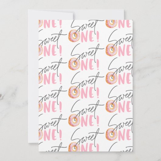 Valentijnse roze meisjes Donut een moderne Aankondiging (Achterkant)