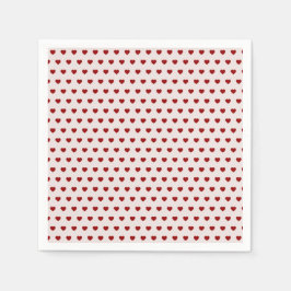 Valentijnse  roze rood hartenpatroon servet