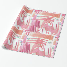 Valentijnse roze straalpijp cadeaupapier