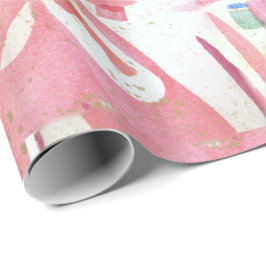 Valentijnse roze straalpijp cadeaupapier