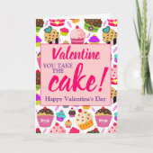 Valentijnse roze U neemt de Cake Kaart (Voorkant)