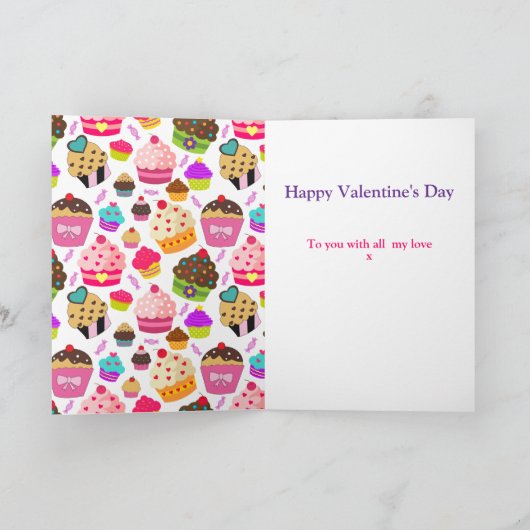 Valentijnse roze U neemt de Cake Kaart (Binnen)