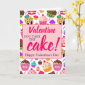 Valentijnse roze U neemt de Cake Kaart (Gele Bloem)