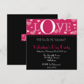 Valentijnse Roze Uitnodiging (Voorkant / Achterkant)