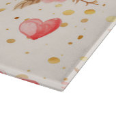 Valentijnse Roze Waterverf Rozen en harten Snijplank (Hoek)