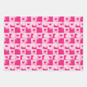 Valentijnse roze waterverf was met hart inpakpapier vel (Voorkant 3)