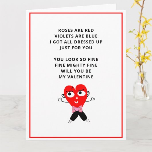 Valentijnse Rozen lijken rood Vriendin Kaart (Gele Bloem)