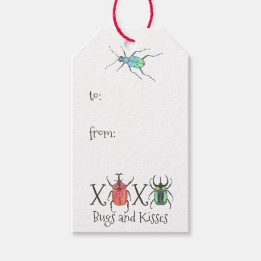 Valentijnse ruggen en kuisjes cadeaulabel (Voorkant)