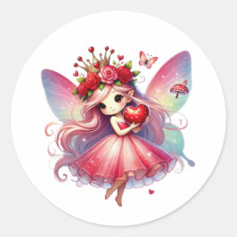 Valentijnse Schattige fee Ronde Sticker