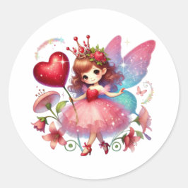 Valentijnse Schattige fee Ronde Sticker