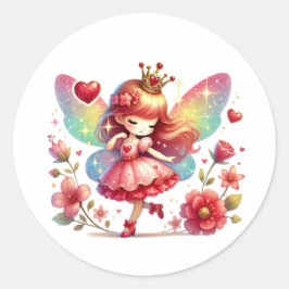 Valentijnse Schattige fee Ronde Sticker