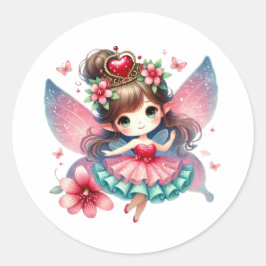 Valentijnse Schattige fee Ronde Sticker