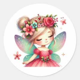 Valentijnse Schattige fee Ronde Sticker