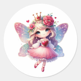 Valentijnse Schattige fee Ronde Sticker