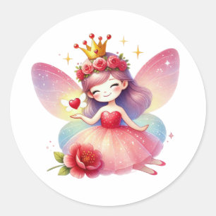 Valentijnse Schattige fee Ronde Sticker