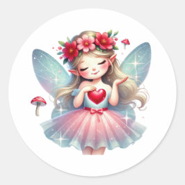 Valentijnse Schattige fee Ronde Sticker