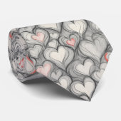 Valentijnse Schattige harten Collectie B Stropdas (Opgerold)