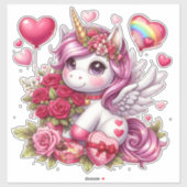 Valentijnse Schattigee Anime eenhoorn Sticker (Vel)