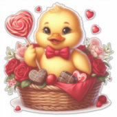 Valentijnse Schattigee eend Sticker (Voorkant)