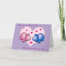 Valentijnse Schattigee Hippo Kaart
