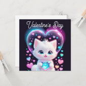 Valentijnse Schattigee Schattig  Kat Valentijn's D Kaart (Voorkant / Achterkant in situ)