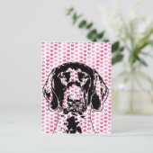 Valentijnse Shorthair Pointer Dog Silhouette Feestdagenkaart (Staand voorkant)