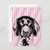 Valentijnse Shorthair Pointer Dog Silhouette Feestdagenkaart (Voorkant / Achterkant)