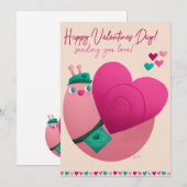 Valentijnse slak feestdagenkaart (Voorkant / Achterkant)
