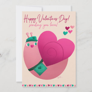 Valentijnse slak feestdagenkaart