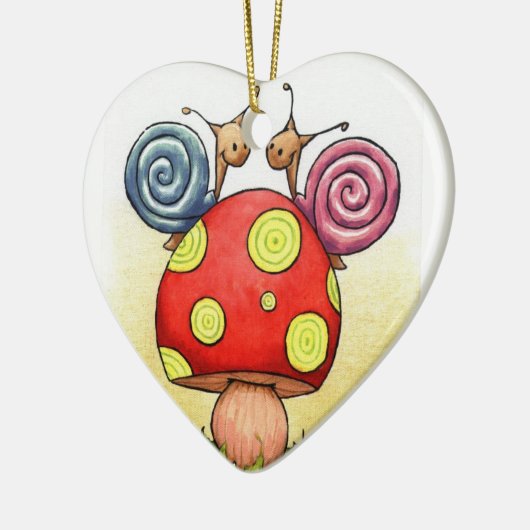 valentijnse slakken keramisch ornament (Links)