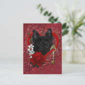 Valentijnse  - Sleutel tot Mijn Hart - Cairn Terri Feestdagenkaart (Staand voorkant)