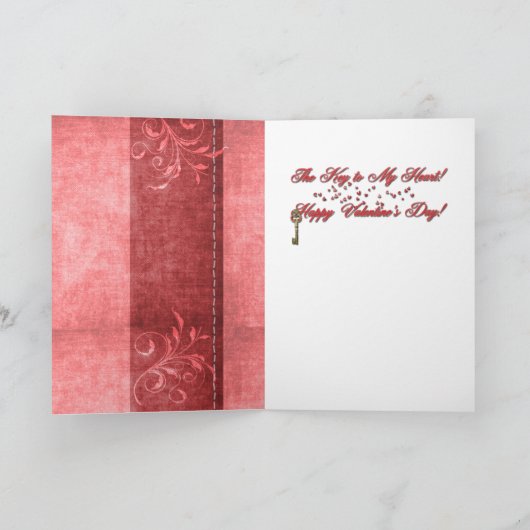 Valentijnse  - Sleutel tot Mijn Hart - Goldens - C Feestdagen Kaart (Binnen)