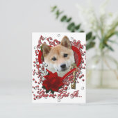 Valentijnse  - Sleutel tot mijn hart - Shiba Inu Feestdagenkaart (Staand voorkant)