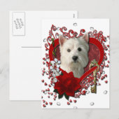 Valentijnse  - Sleutel tot Mijn Hart West Highland Feestdagenkaart (Voorkant / Achterkant)