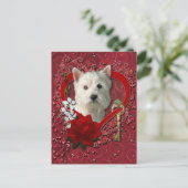 Valentijnse  - Sleutel tot Mijn Hart West Highland Feestdagenkaart (Staand voorkant)