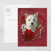 Valentijnse  - Sleutel tot Mijn Hart West Highland Feestdagenkaart (Voorkant / Achterkant)