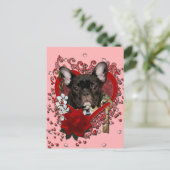 Valentijnse - Sleutel voor Mijn hart - Franse Bul Feestdagenkaart (Staand voorkant)