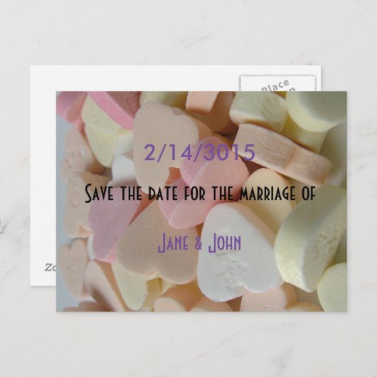 valentijnse snoep bruiloft met uitzondering van de aankondigingskaart (Voorkant / Achterkant)