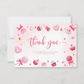 Valentijnse  snoep roze liefje bedankt kaart (Voorkant)