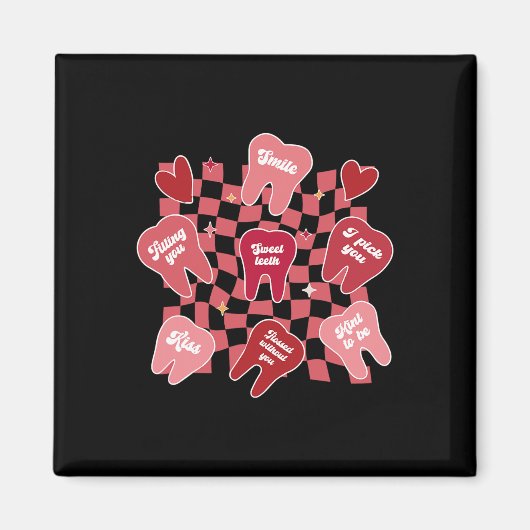 Valentijnse Snoep Tandarts Hygiëniste Tandarts Co Magneet (Voorkant)