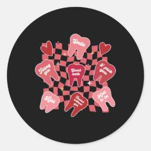Valentijnse Snoep Tandarts Hygiëniste Tandarts Co Ronde Sticker