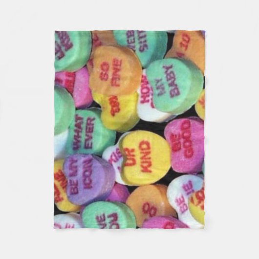 Valentijnse snoepjes harten fleece deken (Voorkant)