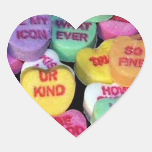 Valentijnse snoepjes harten hart sticker (Voorkant)