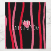 Valentijnse staven voor schildpadden en hartzwart wijn etiket (Enkel label)