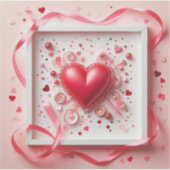 Valentijnse Sticker houdt van op maat gesneden vin (Voorkant)