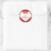 Valentijnse Sticker Ronde met Rode Boog & Kant (Tas)