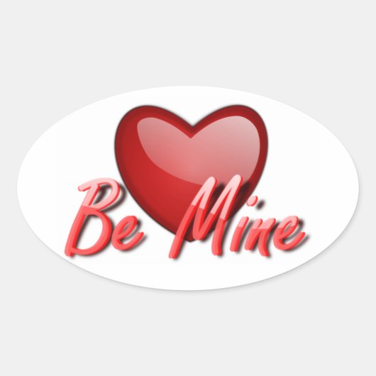 Valentijnse Stickers/BE-mijn Ovale Sticker (Voorkant)