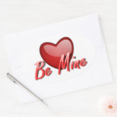 Valentijnse Stickers/BE-mijn Ovale Sticker (Envelop)