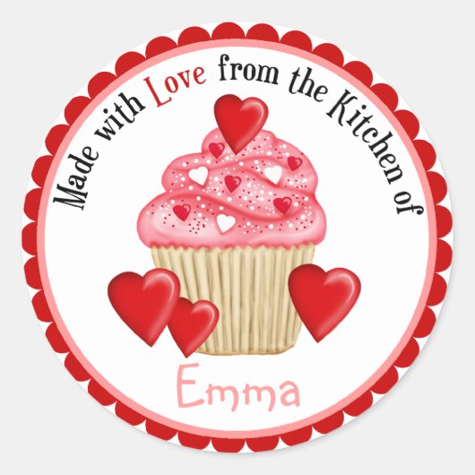Valentijnse Stickers DagHart Cupcakes (Voorkant)