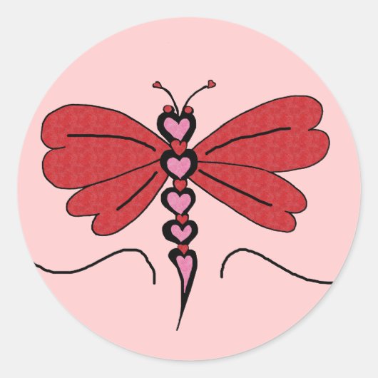 Valentijnse stickers Dragonfly (Voorkant)